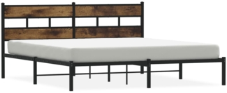 vidaXL Metallbett ohne Matratze Räuchereiche 180x200 cm 4017057
