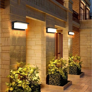 LETGOSPT Außen-Wandleuchte 18W LED Wandleuchte mit Bewegungsmelder Außen, Modern Innen wandlampe, LED fest integriert, Wasserdicht IP65 Wandlampe,Modern Außenlampe für Terrasse Eingang