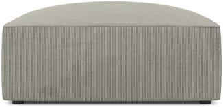 Micadoni Pouf Hocker Ruby | Bezug Light Grey | Beinfarbe Black Plastic