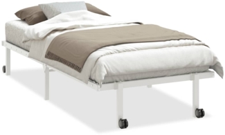 vidaXL Bettgestell ohne Matratze Klappbar Weiß 90x190 cm Stahl 4103966