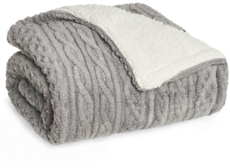 Wohndecke Oeko-TEX zertifizierte waschbare Wohn- & Kuscheldecke, Blumtal, mit weicher Sherpa-Innenseite