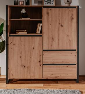 Highboard Malta in Artisan Eiche und Anthrazit 120 x 140 cm