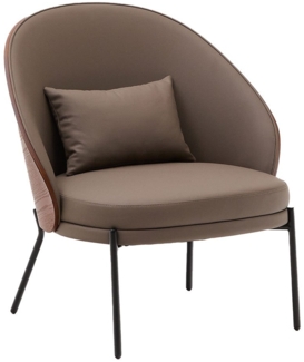 Sessel Eamy, Kunstleder, Braun, 78 x 82 x 72 cm