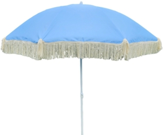 Meinposten Sonnenschirm Strandschirm Schirm UV Schutz mit Fransen Tasche knickbar Ø 150 cm, abknickbar