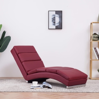 vidaXL Chaiselongue Weinrot Kunstleder 281292