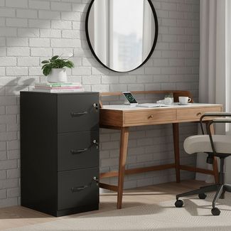 relaxdays Aktenschrank Hängeregist schwarz