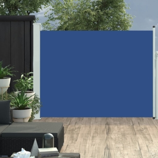 vidaXL Ausziehbare Seitenmarkise 140×500 cm Blau 48396