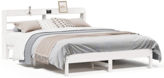 vidaXL Massivholzbett ohne Matratze Weiß 135x190 cm Kiefernholz 3306904