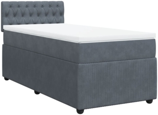 vidaXL Boxspringbett mit Matratze Dunkelgrau 80x200 cm Samt 3287597