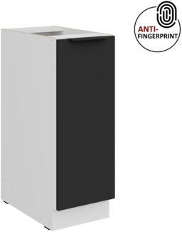 Küchen Unterschrank Schrankauszug 30 cm Küche ARIA Schwarz ultra matt + Weiss matt, hochwertige Fronten mit Anti Fingerprint Beschichtung Küchenzeile Küchenblock