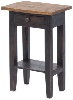 DESIGN DELIGHTS 'Planta' Beistelltisch mit Schublade, 52x34cm (HxB), Schwarz-Natur