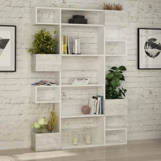 Bücherregal, 'Niho', 171 x 20 x 120, Weiß