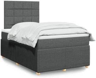 vidaXL Boxspringbett mit Matratze Dunkelgrau 120x200 cm Stoff 3294324