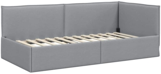 vidaXL Eckbettgestell mit Kopfteil Hellgrau 100 cm x 200 cm Stoff 42016447
