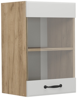 Küchenglasschrank R-Line Weiß Landhaus 40 cm Vicco