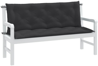 vidaXL Gartenbank-Auflagen 2 Stk. Melange Anthrazit 150x50x7 cm Stoff 4002607