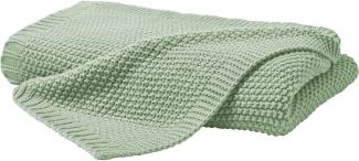 Hahn Primera Strickdecke Kuscheldecke Perlmuster 130x170 cm salbei 545001-513