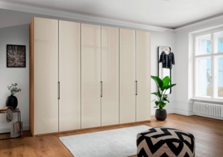 WIEMANN Drehtürenschrank Monaco, Kleiderschrank, Schrank, Wäscheschrank, mit edler Glasfront (2 Breiten, 2 Höhen 216/236 cm auswählbar, MADE IN GERMANY) hochwertigen Beschläge inkl. Türdämpfung, variable Inneneinteilung