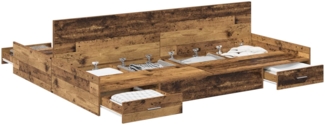 vidaXL Aufbewahrungsbettgestell Altholz 135 x 190 cm Holzwerkstoff 3335323