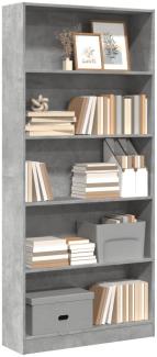 vidaXL Bücherregal Betongrau 80x24x176 cm Holzwerkstoff 857856