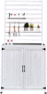 Leco Gartenregal "THEA", weiß, 94 x 42 x 200 cm (L x B x H)