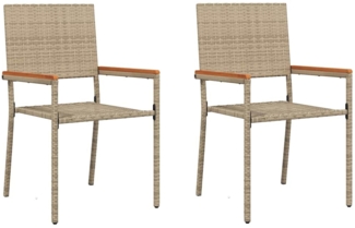 vidaXL Garten Stapelstühle 2 pcs Creme und Braun 42006827
