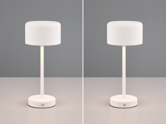 2er SET Akku Tischleuchten, per USB aufladbar, dimmbar, Weiß, Höhe 30cm