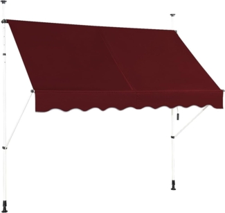 COSTWAY Klemmmarkise 150cm breit, höhenverstellbar 200-300cm, Rot
