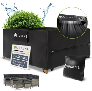 Juskys Gartenmöbel Abdeckplane CoverSafe Pro 200 x 200 x 90 cm - winterfest & wasserdicht - Schutzhülle für Gartentisch, UV-Schutz, Abdeckhaube Gartentisch