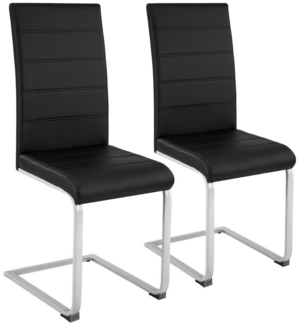tectake Esszimmerstuhl Set Schwingstuhl (2er Set, 2 St), gepolstert mit Kunstlederbezug