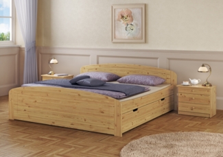 Funktions-Doppelbett Überlänge 200x220 Bettkasten Bettgestell Massiv Zubehör wählbar V-60.50-20-220ohne Zubehör