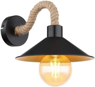 GLOBO Wandleuchte Innen Holz Wohnzimmer Wandlampe Schlafzimmer schwarz 15690W