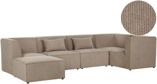 Sofa mit Ottomane LEMVIG Taupe Linksseitig