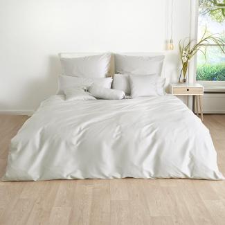 Traumschlaf Uni Mako-Satin Bettwäsche|200x220 cm + 2x 40x80 cm| platinTraumschlaf Uni Mako-Satin Bettwäsche