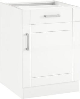 KOCHSTATION Unterschrank KS-Tinnum 60 cm breit, MDF-Fronten, Metallgriff, 1 Schubkasten, 1 Tür