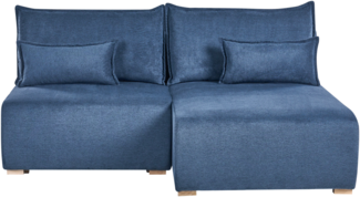 Modul Ecksofa NERBO Stoff Blau linksseitig