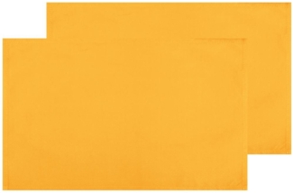 2er Set Tischsets Platzset Tischuntersetzer Platzdeckchen Tischdeko Tischmatte Essensunterlage Maße 30x45 cm, Farbe: hellorange - marigold