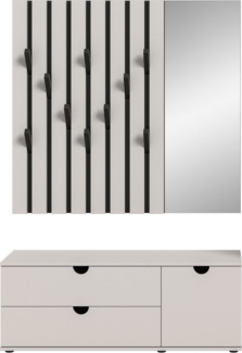 INOSIGN Garderoben-Set Mataro, Breite 120 cm, bestehend aus: Sitzbank und Garderobenpaneel, Flurmöbel, Dielenmöbel, Kombination, Diele, Garderobe, Garderobenmöbel