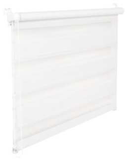 Doppelrollo Duorollo 65 cm breit 150 cm lang weiß inkl. Seilzug Fensterrollo Klemmrollo Jalousie