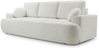 Selsey 'Barletto' 3-Sitzer-Sofa mit Schlaffunktion und Stauraum, Bouclé, Hellbeige
