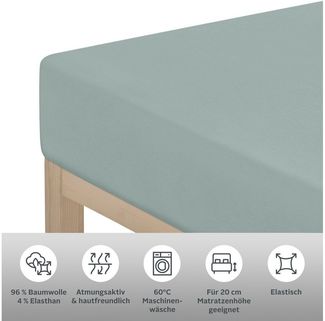 OTTO home Spannbettlaken Cremona, in PREMIUM Qualität aus 96% Baumwolle & 4% Elasthan, Jersey-Elasthan, Gummizug: rundum, (2 Stück), Größe ab 90x200 cm, in 145g/m² sowie 180 g/m² erhältlich