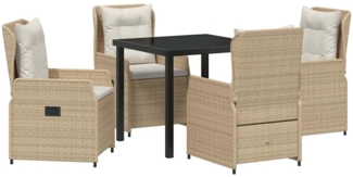 vidaXL Garten Essgruppe 5 pcs Beige Poly-Rattan 3380968