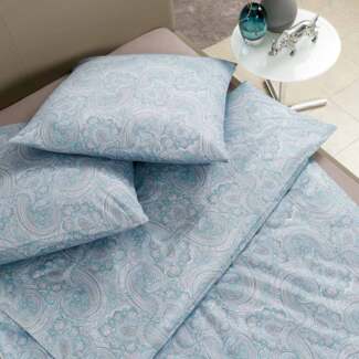 Estella Mako Jersey Bettwäsche 135x200 Ornamente Paisley azur blau 6022-640