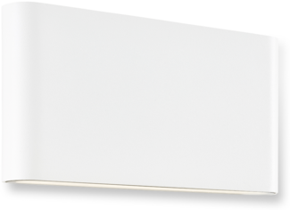 Brilliant Welbie LED Außenwandleuchte weiß, 14W integriert, 1300 Lumen, Warmweiß (3000K), IP54 spritzwassergeschützt, Up- & Downlight, 17,5x9x2,9 cm, inkl. Montagematerial