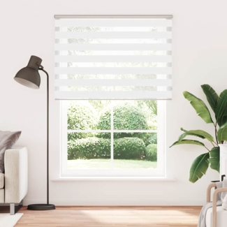 vidaXL Zebrarollo Weiß 165x200 cm Stoffbreite 160,9 cm Polyester 4014794