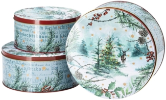 Hutschenreuther Keksdose Sammelserie 2023 Am Weihnachtsbaum Plätzchendosen Set3, Metall
