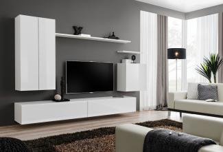 Hängende Wohnwand Switch II in Weiß 270 x 160 cm 7-teilig