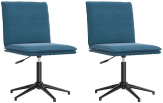 vidaXL Esszimmerstühle 2 Stk. Blau Samt 3315377