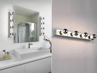 TRIO Leuchten Spiegelleuchte, LED wechselbar, Warmweiß, Badezimmerlampe Wand, Bad-lampen Spiegelschrank seitlich, Höhe 11cm