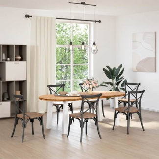 vidaXL Esstisch Hellbraun 220x100x74 cm Massivholz Eiche Oval 3305554